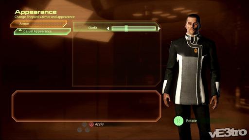 Mass Effect 2 - Скриншоты настройки брони в Mass Effect 2