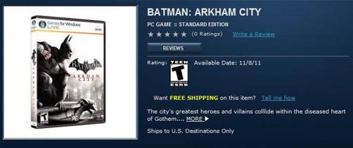Batman: Arkham City - Дата выхода PC-версии Arkham City